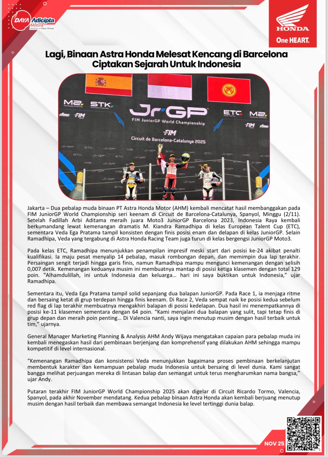 Artikel Honda Bulan November 2025